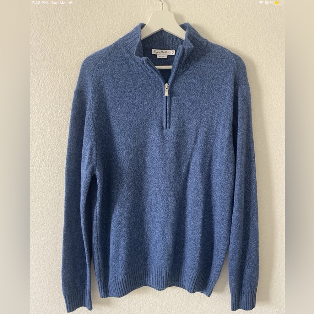 Men's‎ Blue Quarter-Zip Sweater
